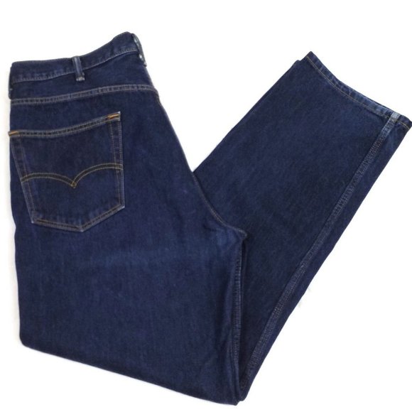 Levi 550 Dark Relaxed Fit Slightly Tapered Leg Denim Jeans Mens Size 40 x 32.5 - Picture 8 of 11